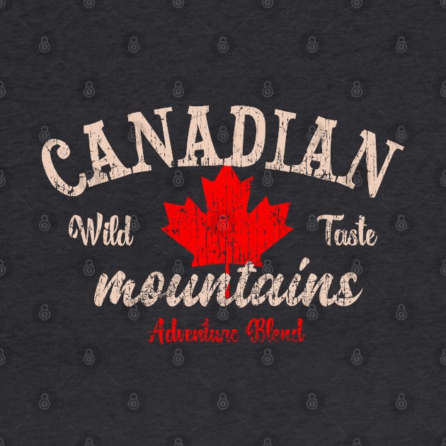 Canadian mountains adventure blend label distressed by SpaceWiz95